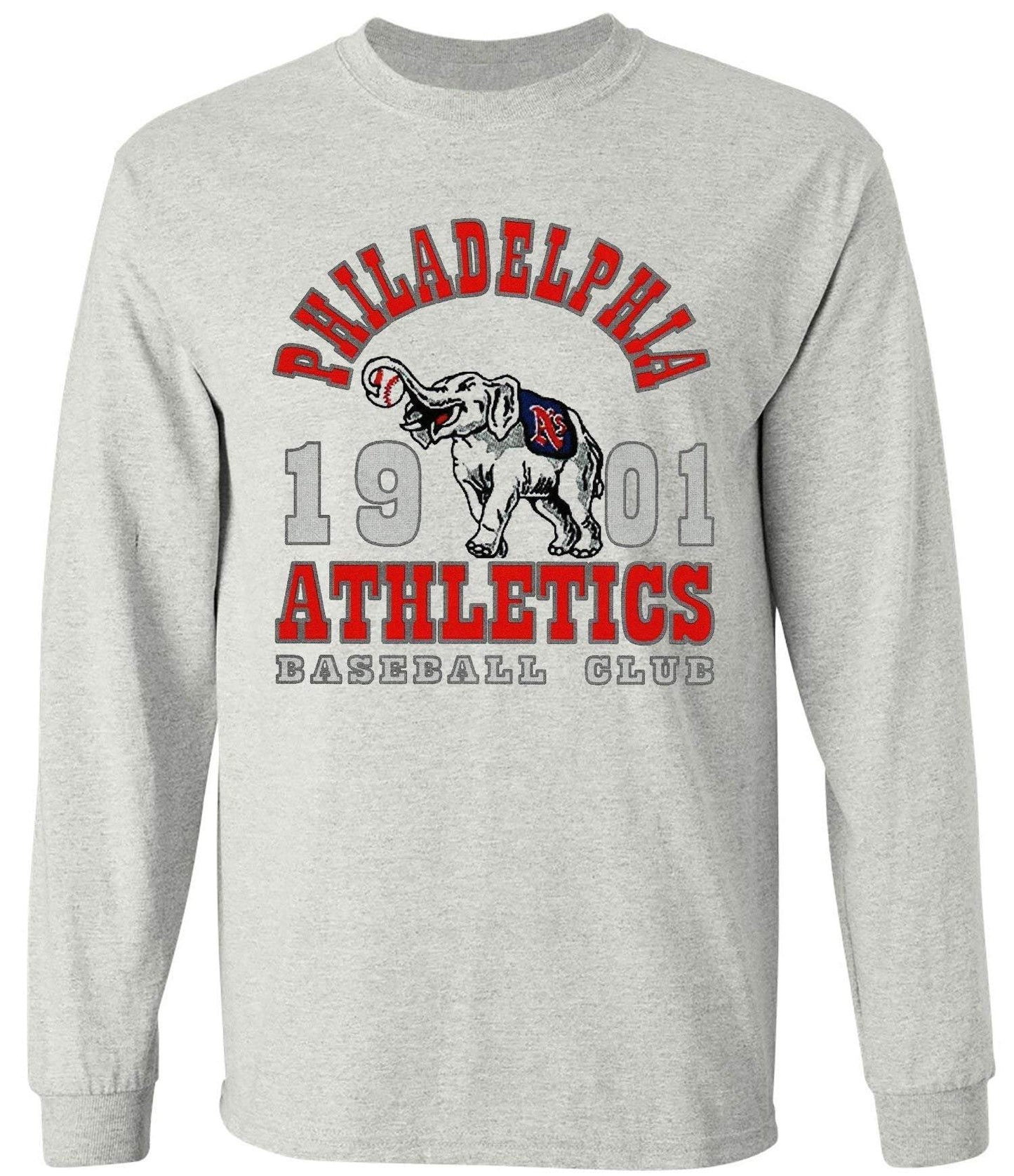 Philadelphia Athletics Legacy Tee in ash color, vintage soft ringspun cotton fabric, featuring a classic design with the team's historic logo.