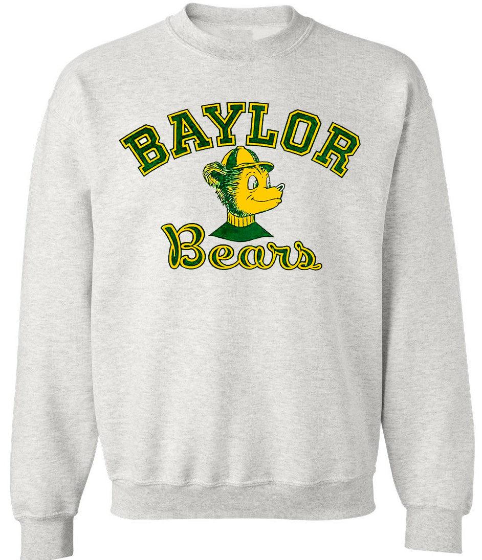 Baylor Vintage Booster Club sweatshirt in Old Skool Grey with Bears logo.