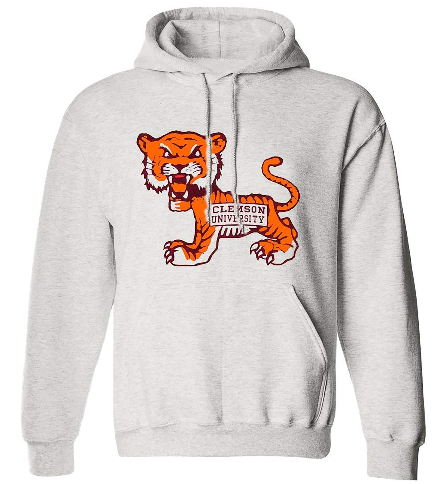 Clemson Vintage Booster Club sweatshirt in old skool grey with tiger design.