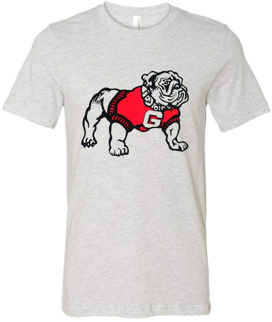 Georgia Vintage Booster Club tee in Old Skool Grey with bulldog graphic.