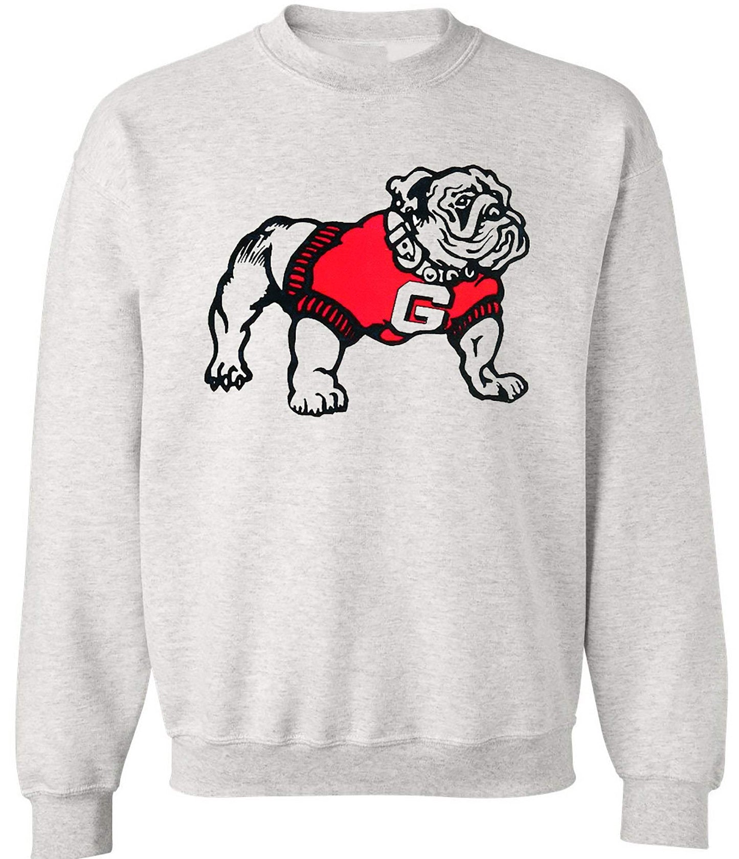 Georgia Vintage Booster Club sweatshirt in Old Skool Grey with Bulldogs logo.