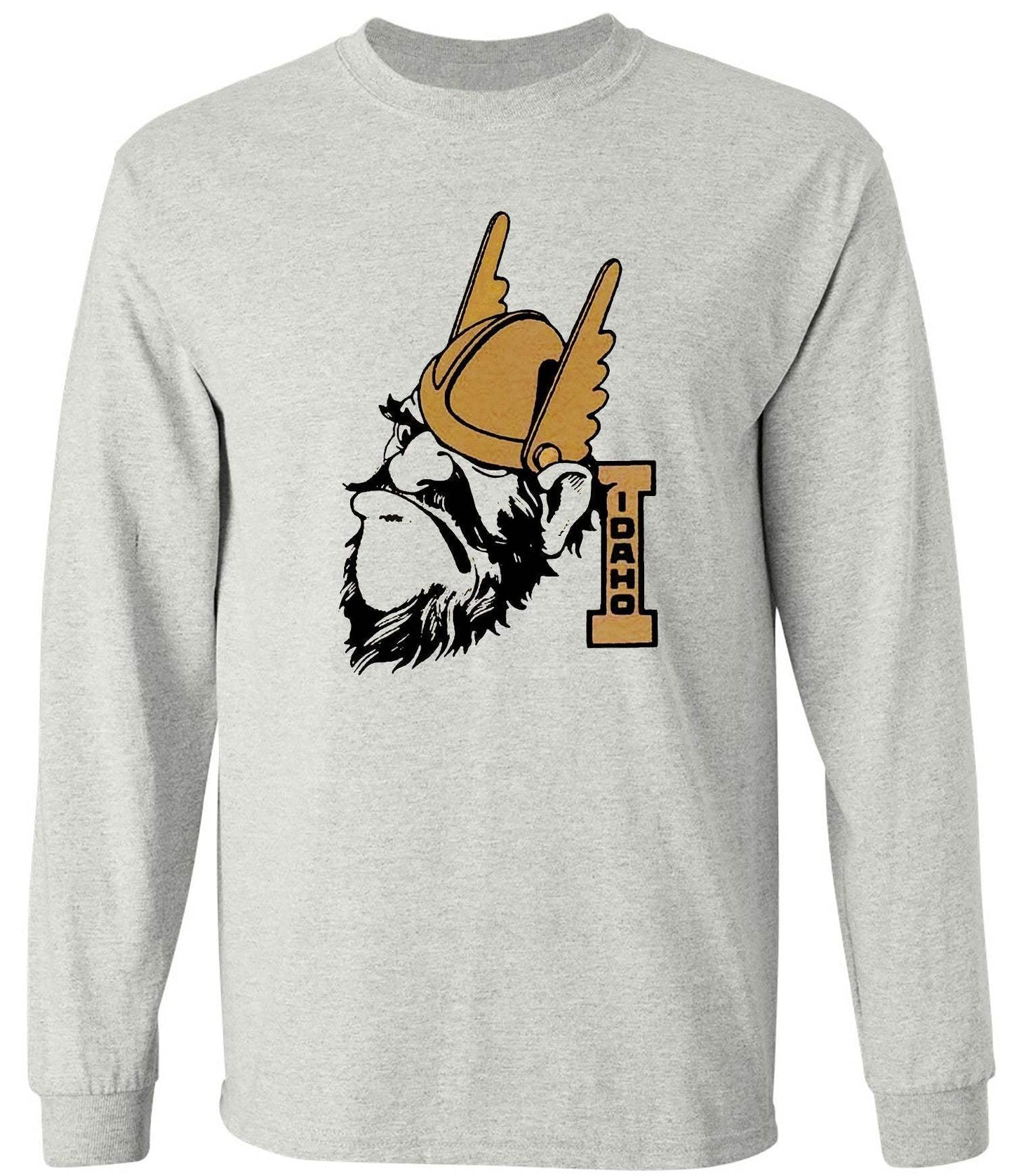 Idaho State Vintage Booster Club Tee in Old Skool Grey, long sleeve, Vandals design.