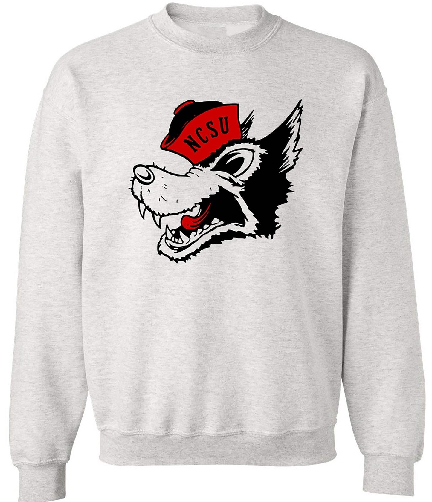NC State Vintage Booster Club Sweatshirt in Old Skool Grey featuring Wolfpack design.
