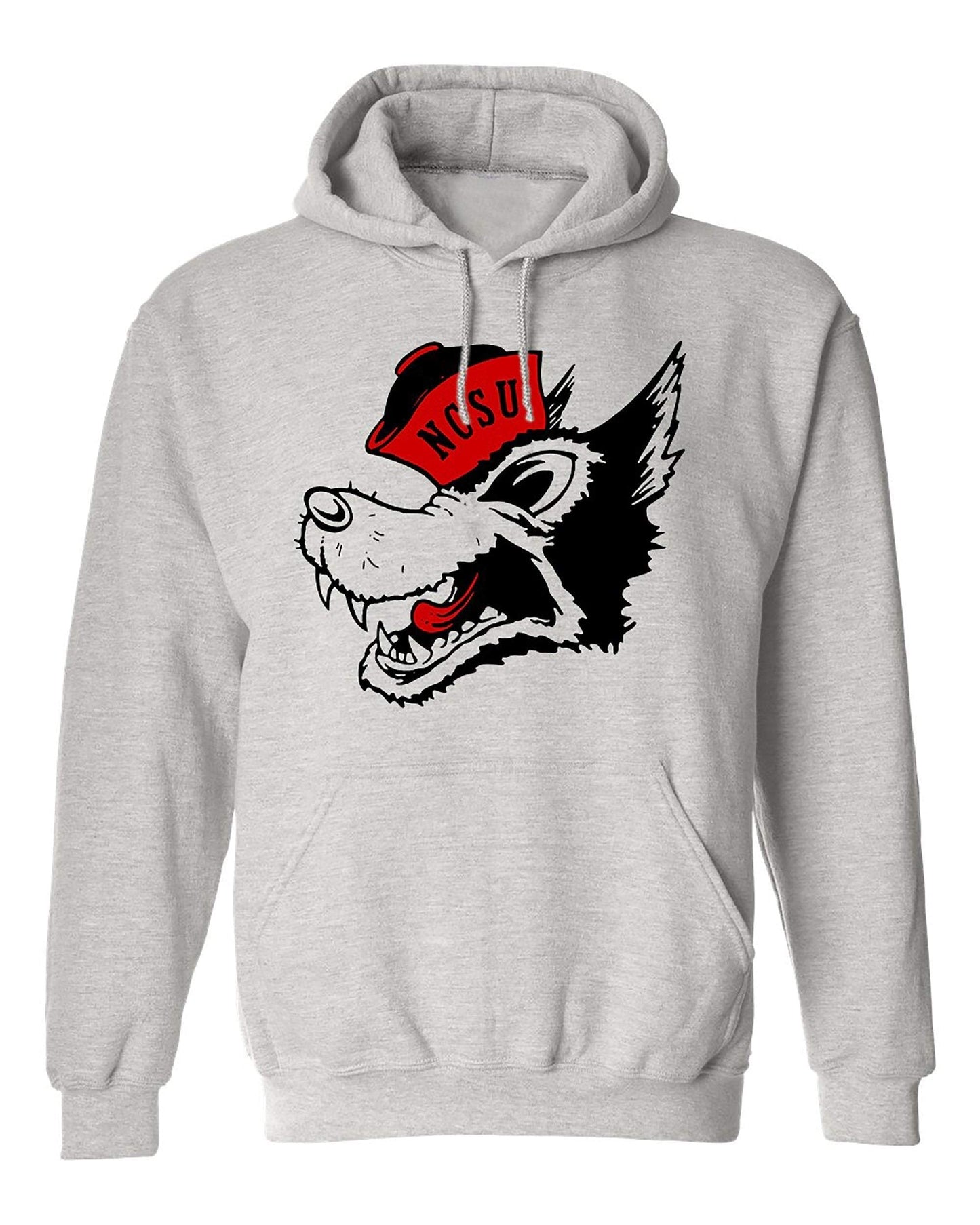 NC State Vintage Booster Club sweatshirt, heavyweight cotton, old skool grey, featuring Wolfpack design.