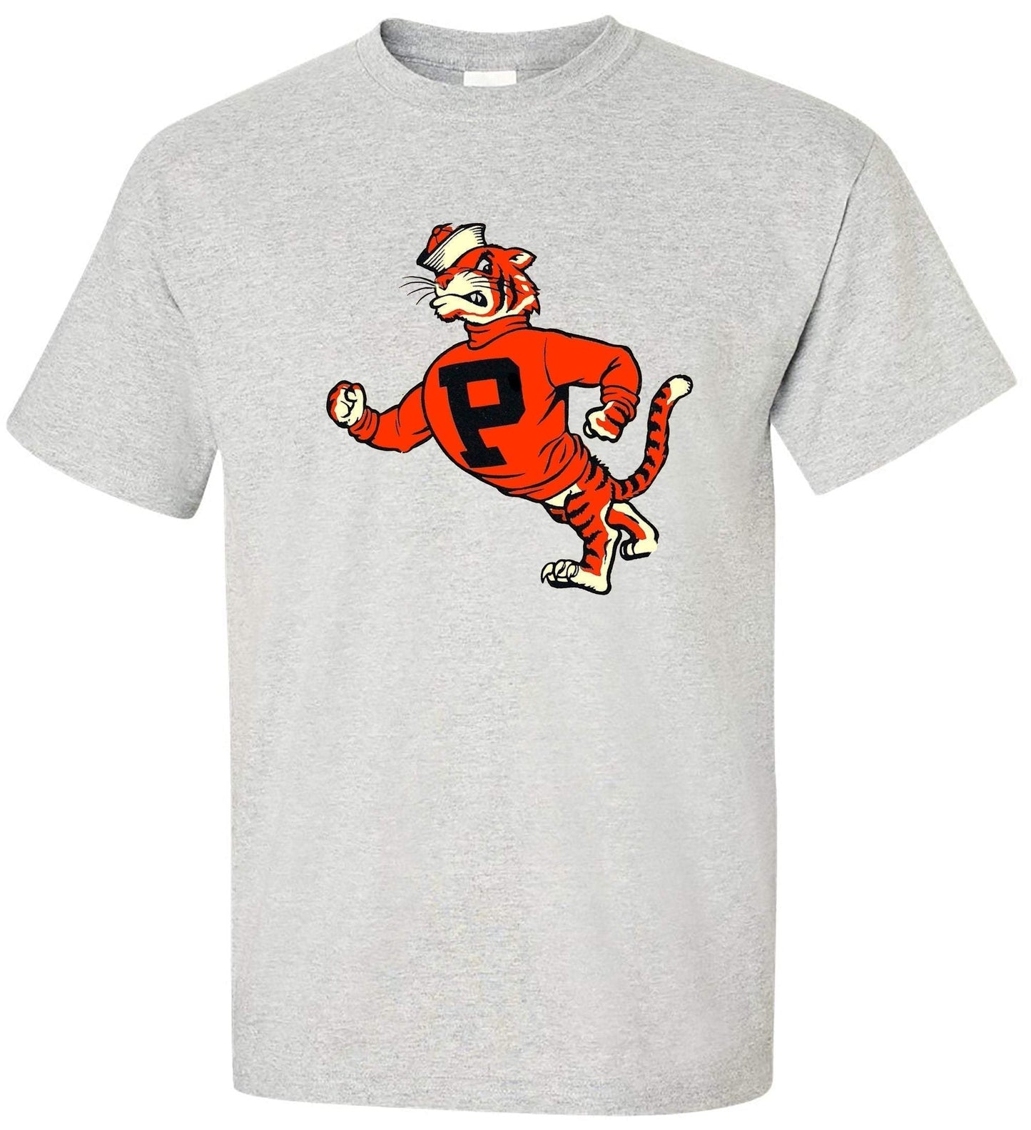 Princeton Vintage Booster Club Tee in Old Skool Grey with tiger graphic.