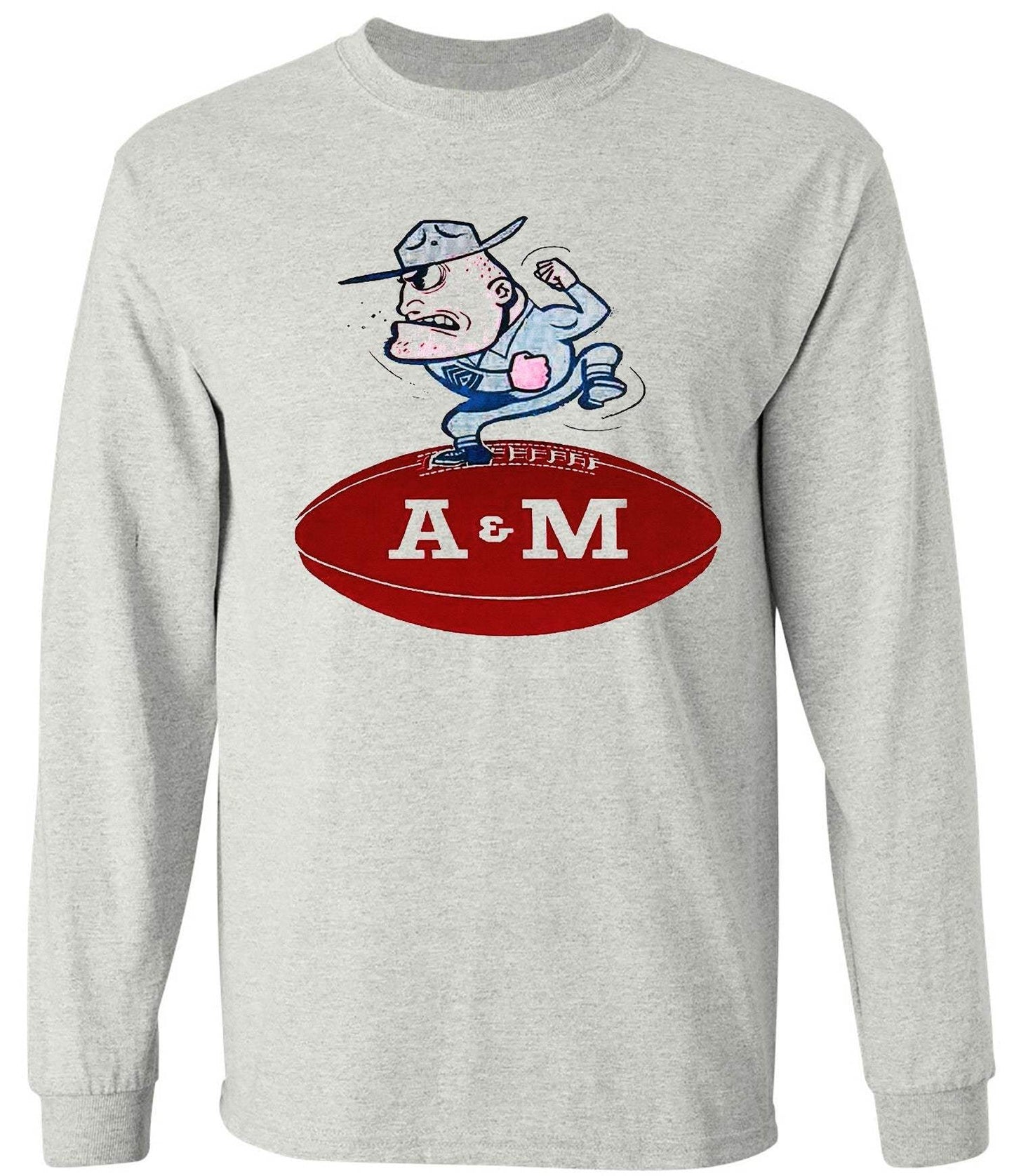 Texas A&M Vintage Booster Club Tee in Old Skool Grey, long sleeve, featuring vintage design.