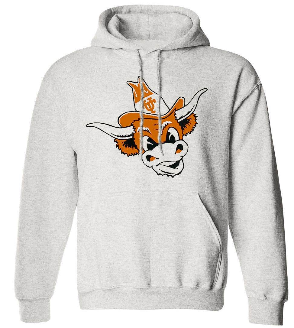 Texas Longhorns vintage booster club grey sweatshirt with logo.