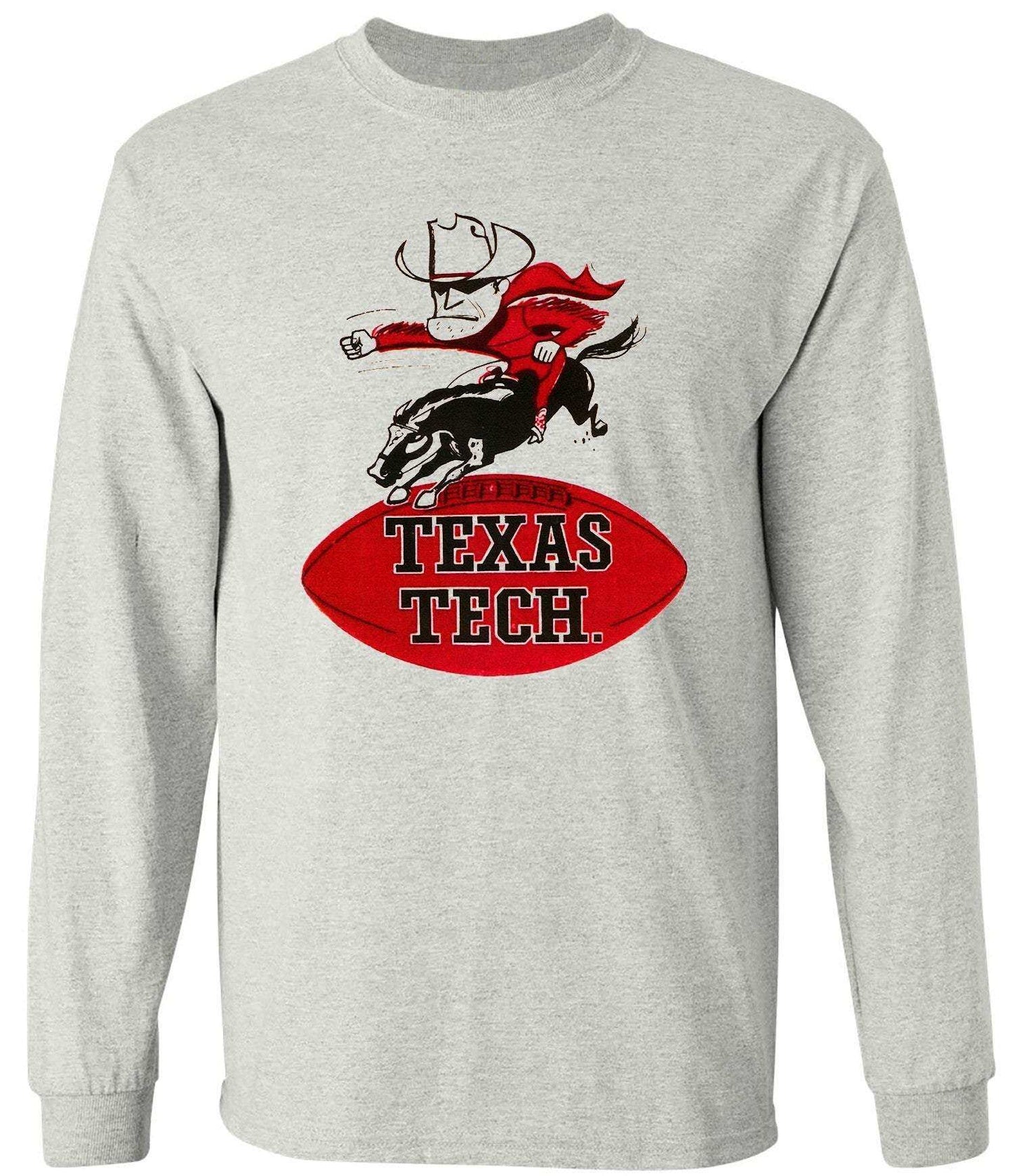 Retro Texas Tech Raiders Vintage Booster Club Tee in Old Skool Grey with Raider mascot graphics.