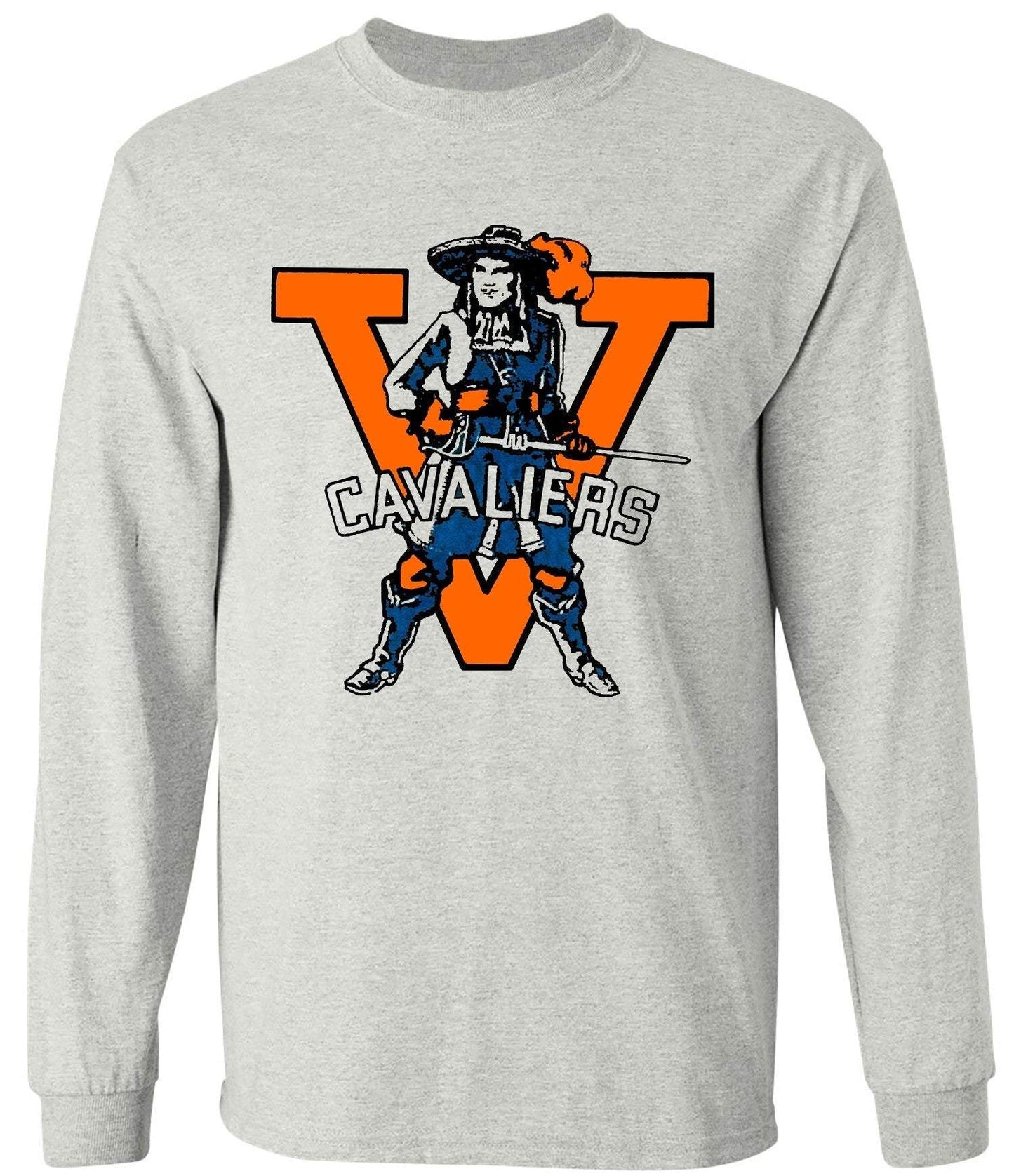 Virginia Cavs Vintage Booster Club Tee in Old Skool Grey with Cavaliers graphic.