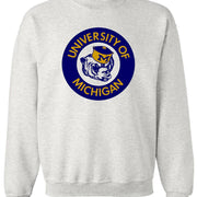 Michigan Vintage 1940s Booster Club Sweatshirt in Old Skool Grey with University of Michigan logo.