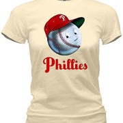 1950s Mr. Phillies Scorecard Tee in cream with retro baseball graphic.