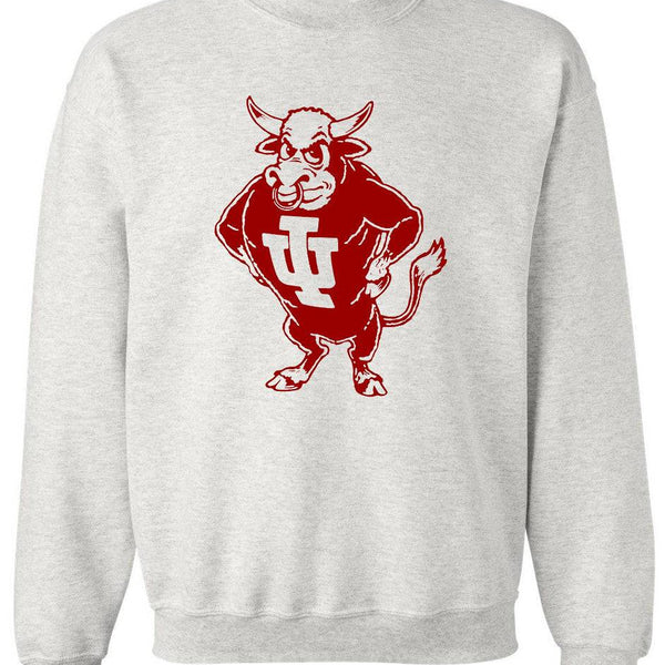 Indiana Vintage 1960s Booster Club sweatshirt in Old Skool Grey with Hoosiers logo.