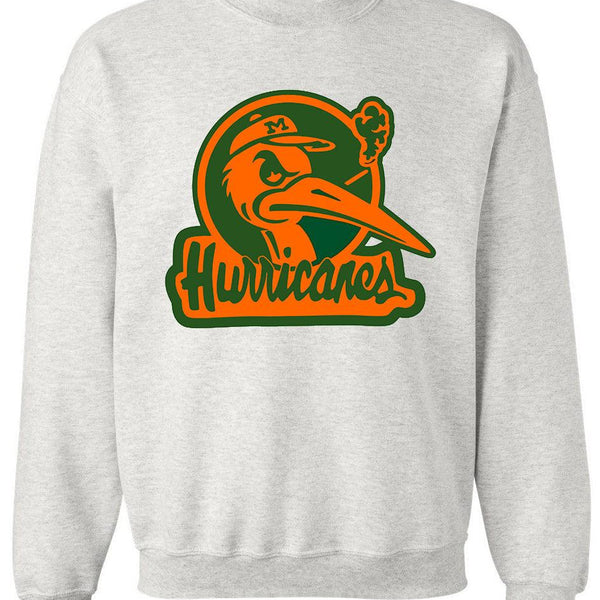 Miami Vintage 1969 Booster Club Sweatshirt in Old Skool Grey with Hurricanes logo.
