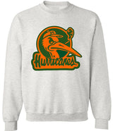 Miami Vintage 1969 Booster Club Sweatshirt in Old Skool Grey with Hurricanes logo.