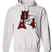 Arkansas Vintage 1950s Razorback sweatshirt in Old Skool Grey with ribbed cuffs and waist.