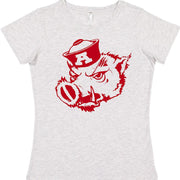 Arkansas Vintage Booster Club Tees in Old Skool Grey featuring a Razorbacks design.