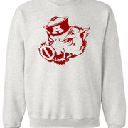 Arkansas Vintage Booster Club sweatshirt in old skool grey featuring Razorback design.