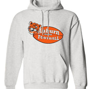 Auburn Vintage Booster Club football sweatshirt in Old Skool Grey with tiger logo.