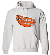 Auburn Vintage Football sweatshirt in Old Skool Grey with tiger logo on a football, unisex sizes available.