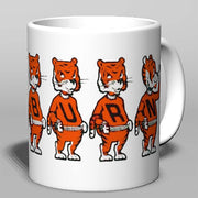 Auburn Vintage Booster Club ceramic mug featuring tiger motif on cream background, available in 11oz and 15oz sizes.