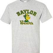 Baylor Bears Vintage Booster Club Tee in Old Skool Grey, preshrunk 100% ringspun cotton.
