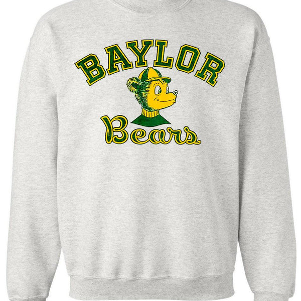 Baylor Vintage Booster Club sweatshirt in Old Skool Grey with Bears logo.