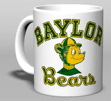 Baylor Vintage Booster Club ceramic mug with a classic Bears design, available in 11oz or 15oz, cream color.