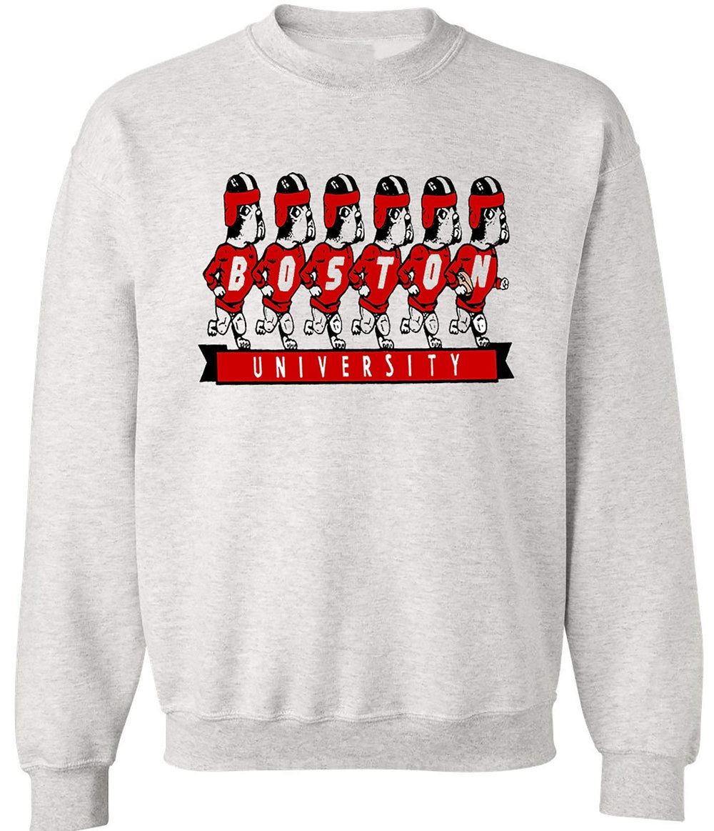 Boston Vintage Booster Club Sweatshirt in Old Skool Grey with Terriers graphic.