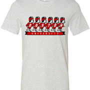 Boston Terriers vintage booster club tee in old skool grey, featuring cartoon Terriers and Boston University text.