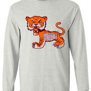 Clemson Tigers Vintage Booster Club Tee in Old Skool Grey featuring a retro tiger graphic.