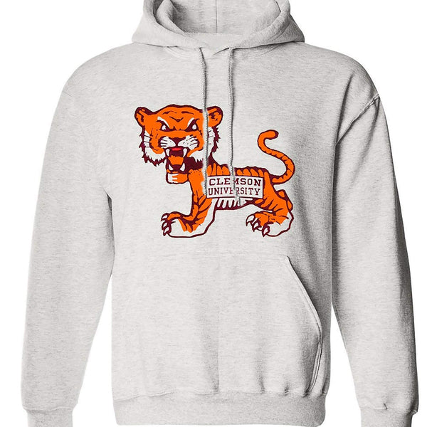 Clemson Vintage Booster Club sweatshirt in old skool grey with tiger design.