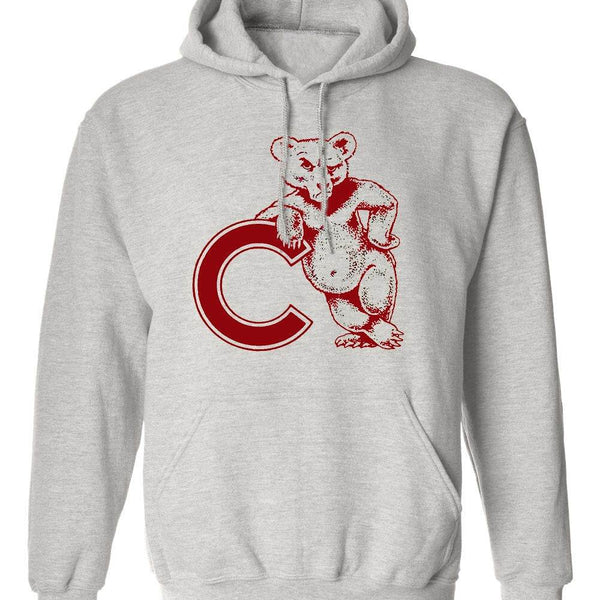 Cornell Vintage Booster Club sweatshirt in Old Skool Grey with bear design, unisex sizes, free shipping.