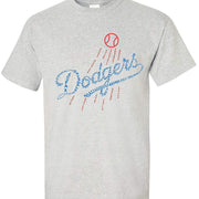 Dodgers Legends Logo Tee in Old Skool Grey with graphic design.