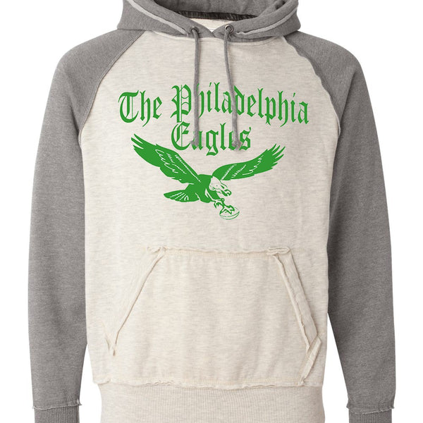 Philadelphia Eagles 1950s Old Skool Raglan Practice Hoodie