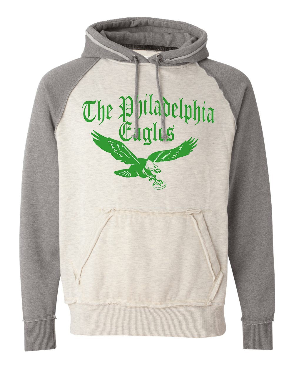 Philadelphia Eagles 1950s Old Skool Raglan Practice Hoodie