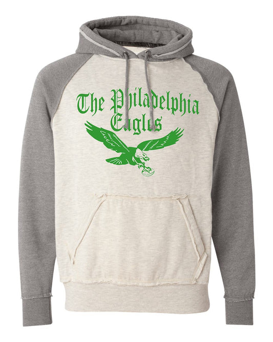 Philadelphia Eagles 1950s Old Skool Raglan Practice Hoodie