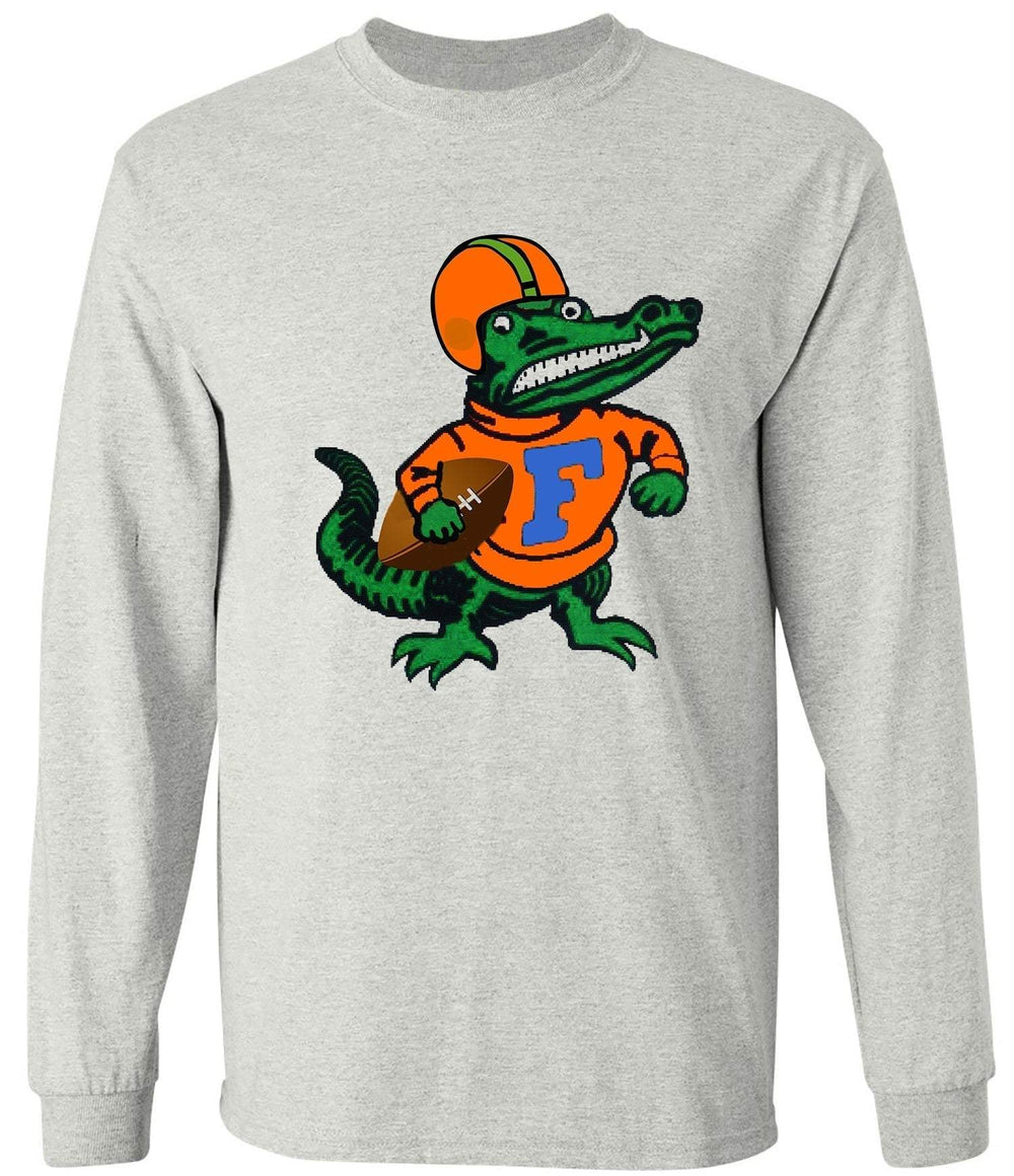 Florida Gators Vintage Booster Club Long Sleeve Football Tee in Old Skool Grey.