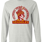 Florida State Vintage Booster Club Tee in Old Skool Grey featuring Seminoles logo.