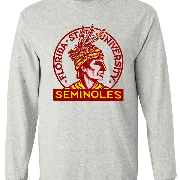 Florida State Vintage Booster Club Tee in Old Skool Grey featuring Seminoles logo.