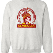 Florida State vintage booster club sweatshirt, Seminoles design, old skool grey.