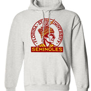 Florida State Vintage Seminoles Hoodie in Old Skool Grey with pouch pocket.