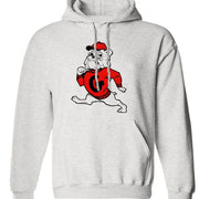 Georgia Vintage 1960 Bulldogs sweatshirt in Old Skool Grey with bulldog graphic, hoodie style.