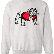 Georgia Vintage Booster Club sweatshirt in Old Skool Grey with Bulldogs logo.
