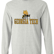 Georgia Tech Vintage Booster Club Tees in Old Skool Grey with long sleeves.