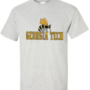 Georgia Tech Vintage Booster Club Tee in Old Skool Grey with logo.
