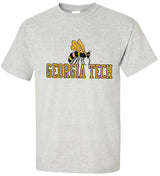 Georgia Tech Vintage Booster Club Tee in Old Skool Grey with logo.