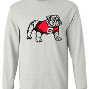 Georgia Vintage Booster Club tee in Old Skool Grey with Bulldog graphic, long sleeve.