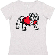 Georgia Vintage Booster Club tee in Old Skool Grey featuring Bulldog graphic.