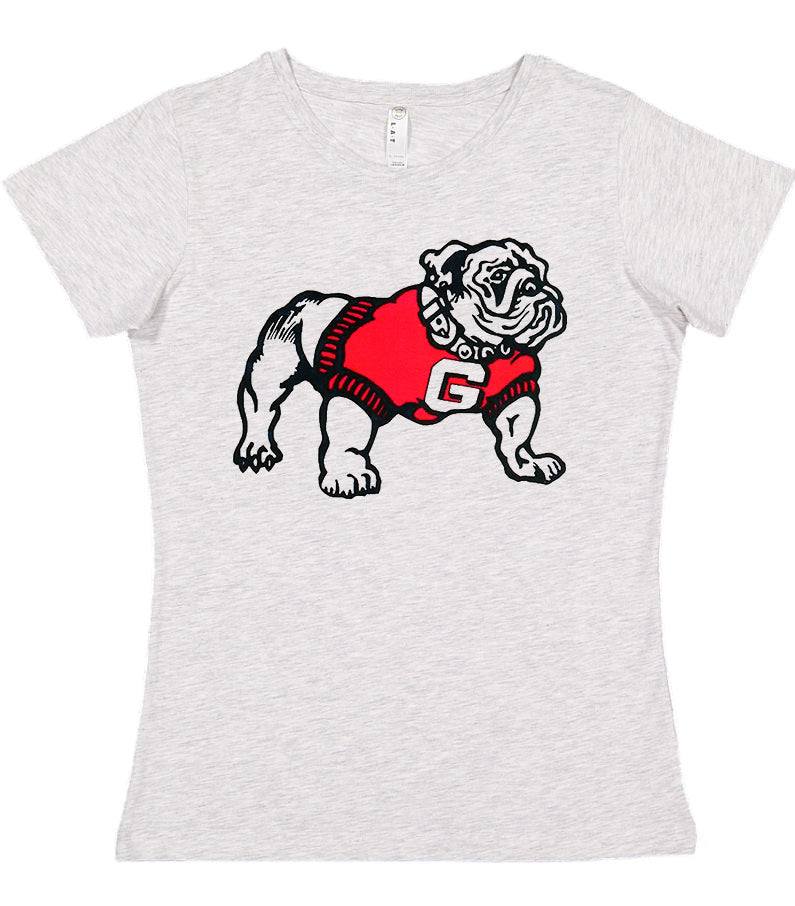 Georgia Vintage Booster Club tee in Old Skool Grey featuring Bulldog graphic.