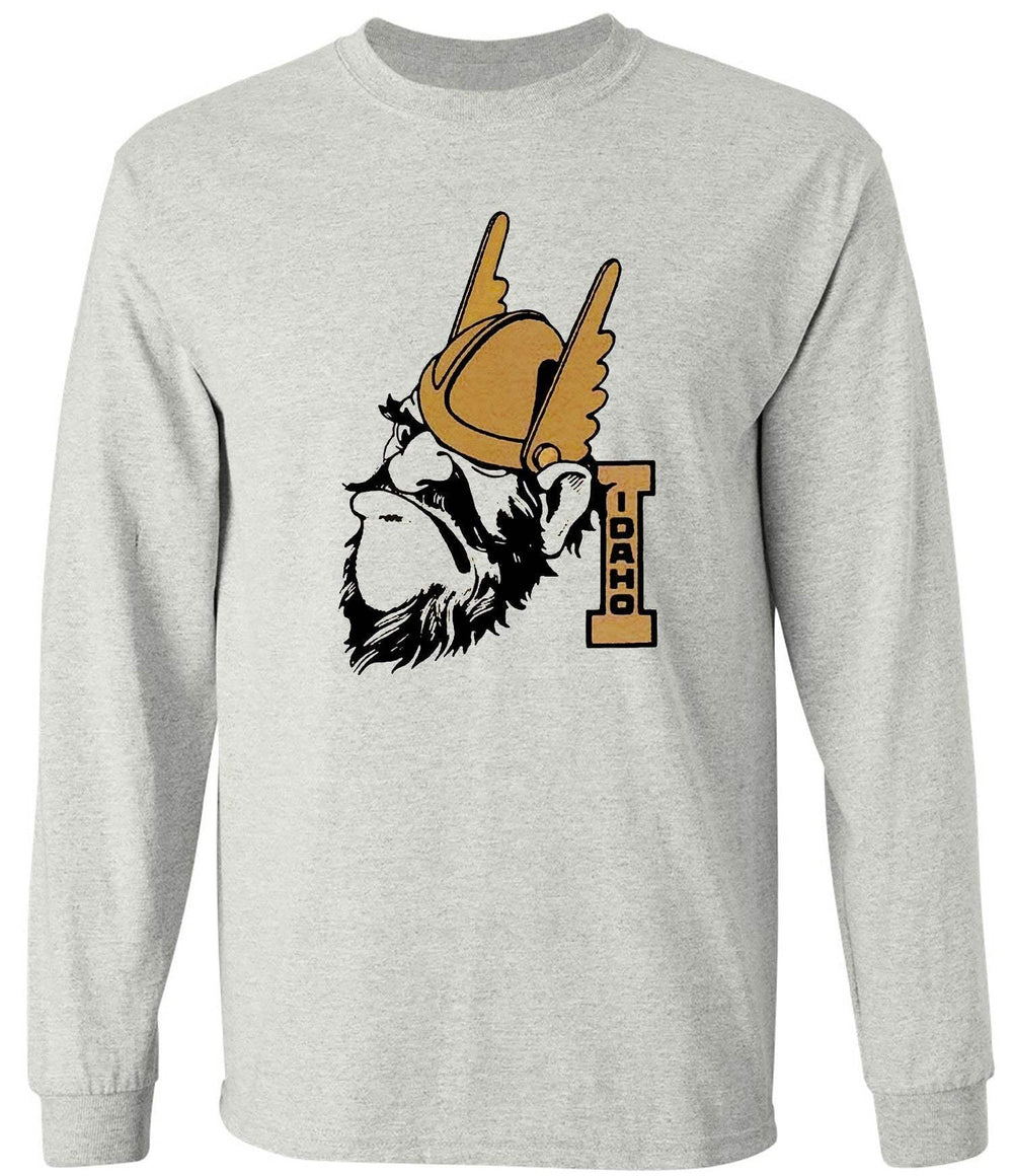 Idaho State Vintage Booster Club Tee in Old Skool Grey, long sleeve, Vandals design.